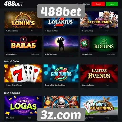 Opções de jogos disponíveis no 488bet